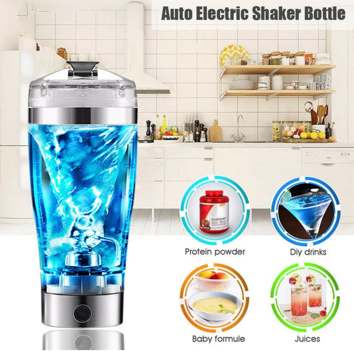 Best USB Electric Protein Shake Stirrer - Rechargeable Shaker Bottle for Milk, Coffee, Sports, and Fitness Blender