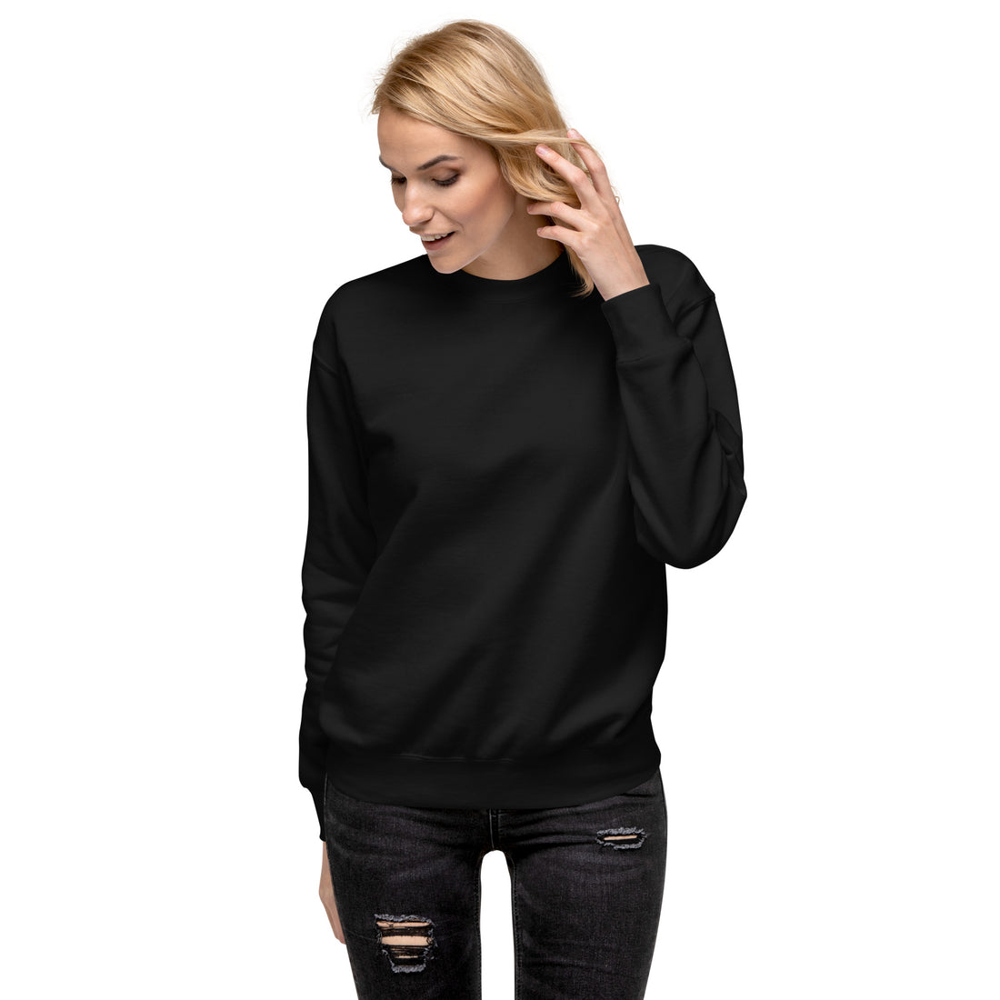 Unisex Premium Sweatshirt.100% cotton face. Fabric weight: 8.5 oz/y² (288.2 g/m²).